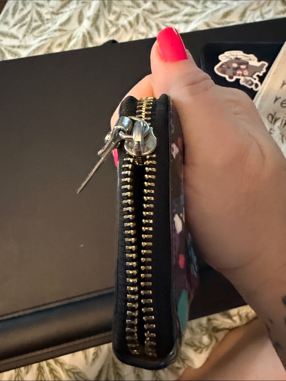 Storybook Kate Spade Black Confetti Zip Wallet - Picture 6 of 10